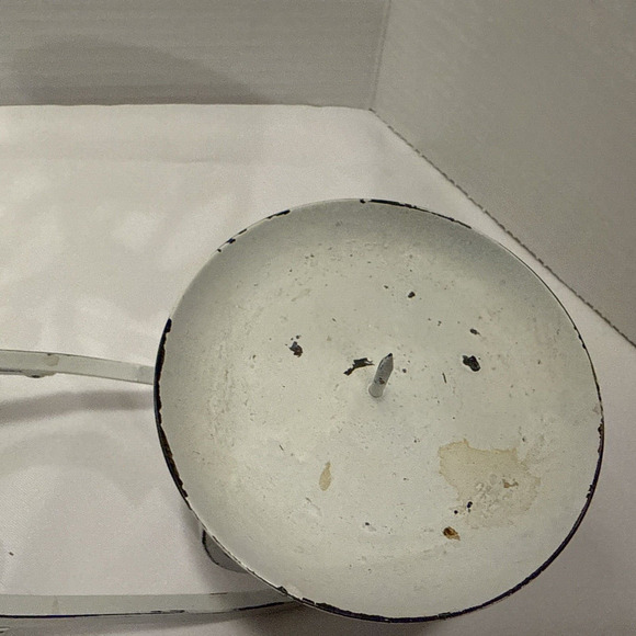 3 Pillar Candle Holder White Distressed Wrought Iron, Shabby Chic French Country - Picture 9 of 9